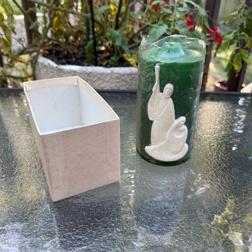 Vintage Will & Baumer Holy Family Candle Mary Jesus